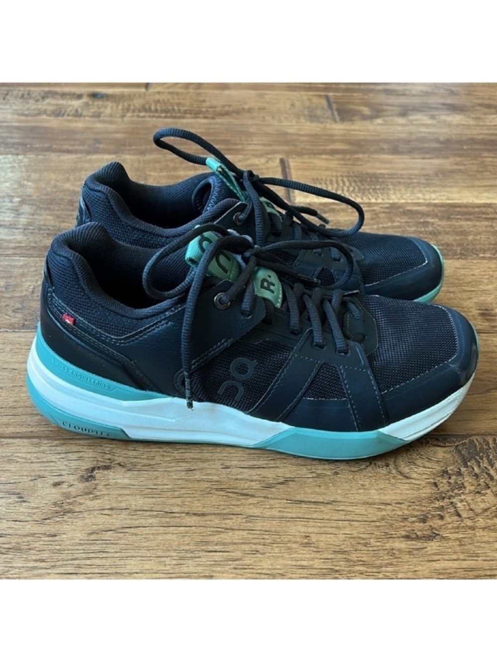 On Running The Roger Clubhouse Pro Sneakers Tennis Shoes Black Green Size 8.5